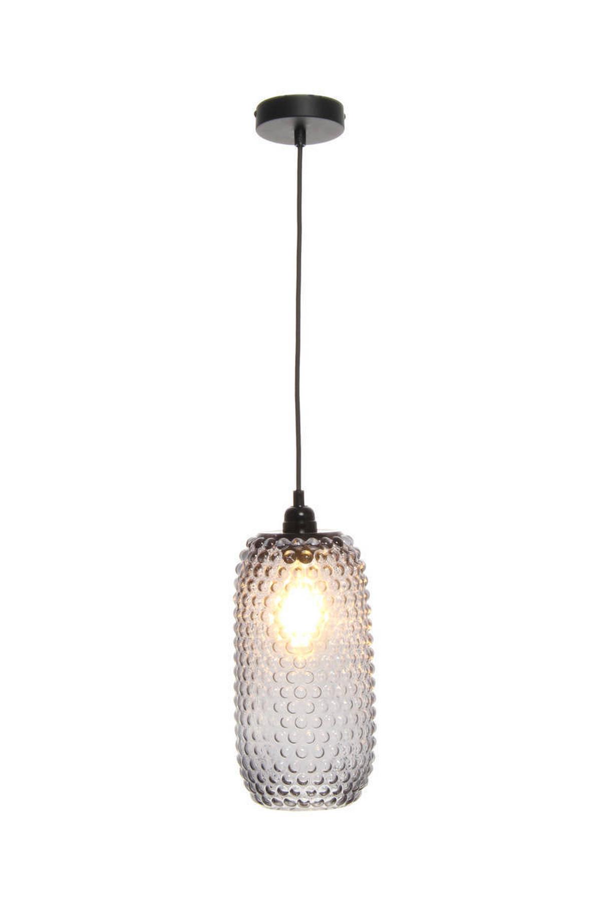 Hängeleuchte Irina H: 34 cm 1-Flammig - Grau, Trend, Glas (15/34/15cm) - Kayoom