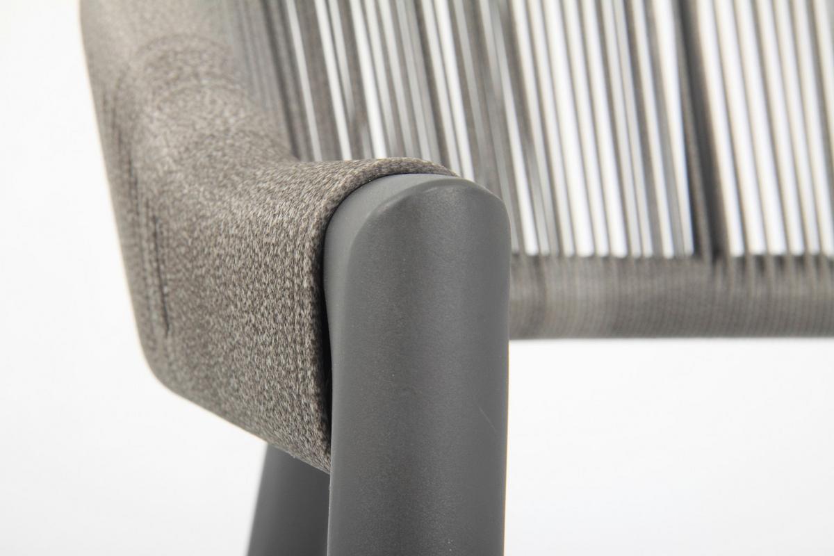 Gartensessel-set 4-tlg. Stapelbar Brooklyn Metall - Dunkelgrau/Graphitfarben, Basics, Kunststoff/Metall (56/58/78cm) - Gardenson