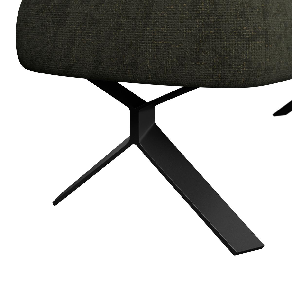 Sitzbank grün mit Metallbeinen Ulmo B: 162 cm - Schwarz/Grün, MODERN, Textil/Metall (162/83/71cm)