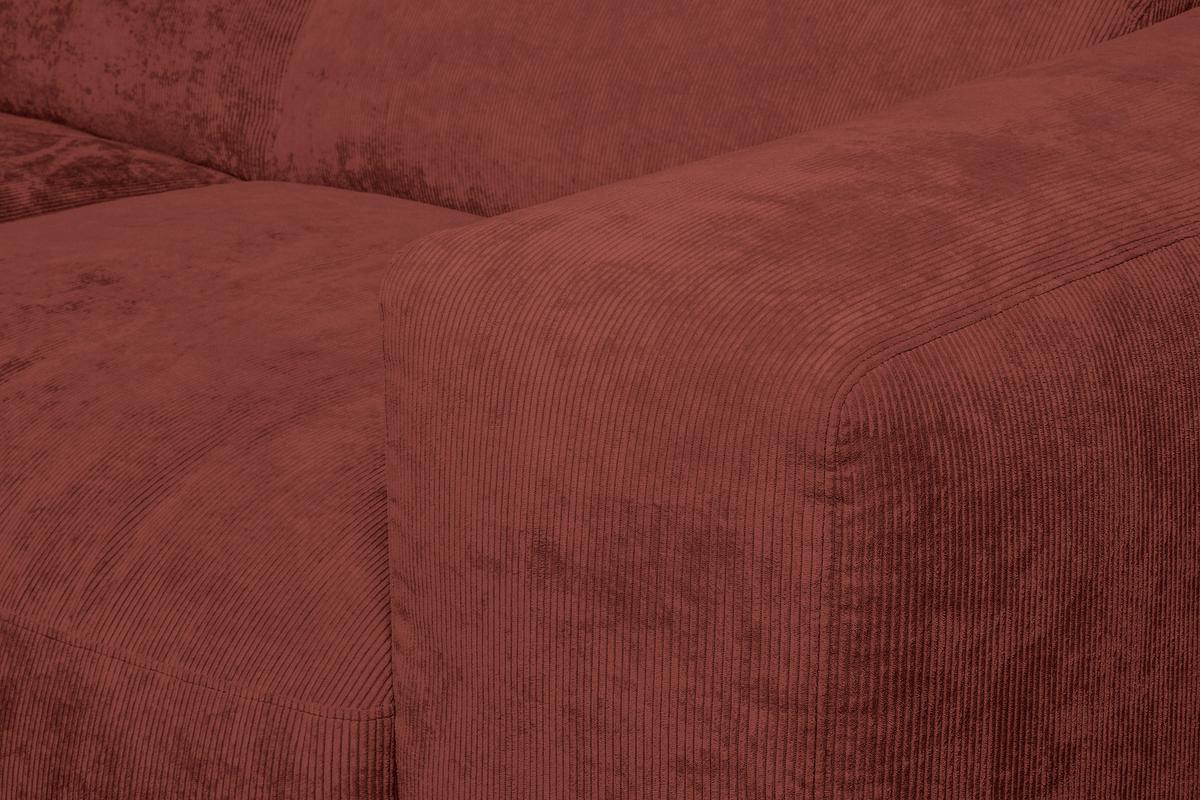 Ecksofa Hannah Rot 170x343 cm - Rot/Schwarz, Design, Textil (170/343cm) - MID.YOU