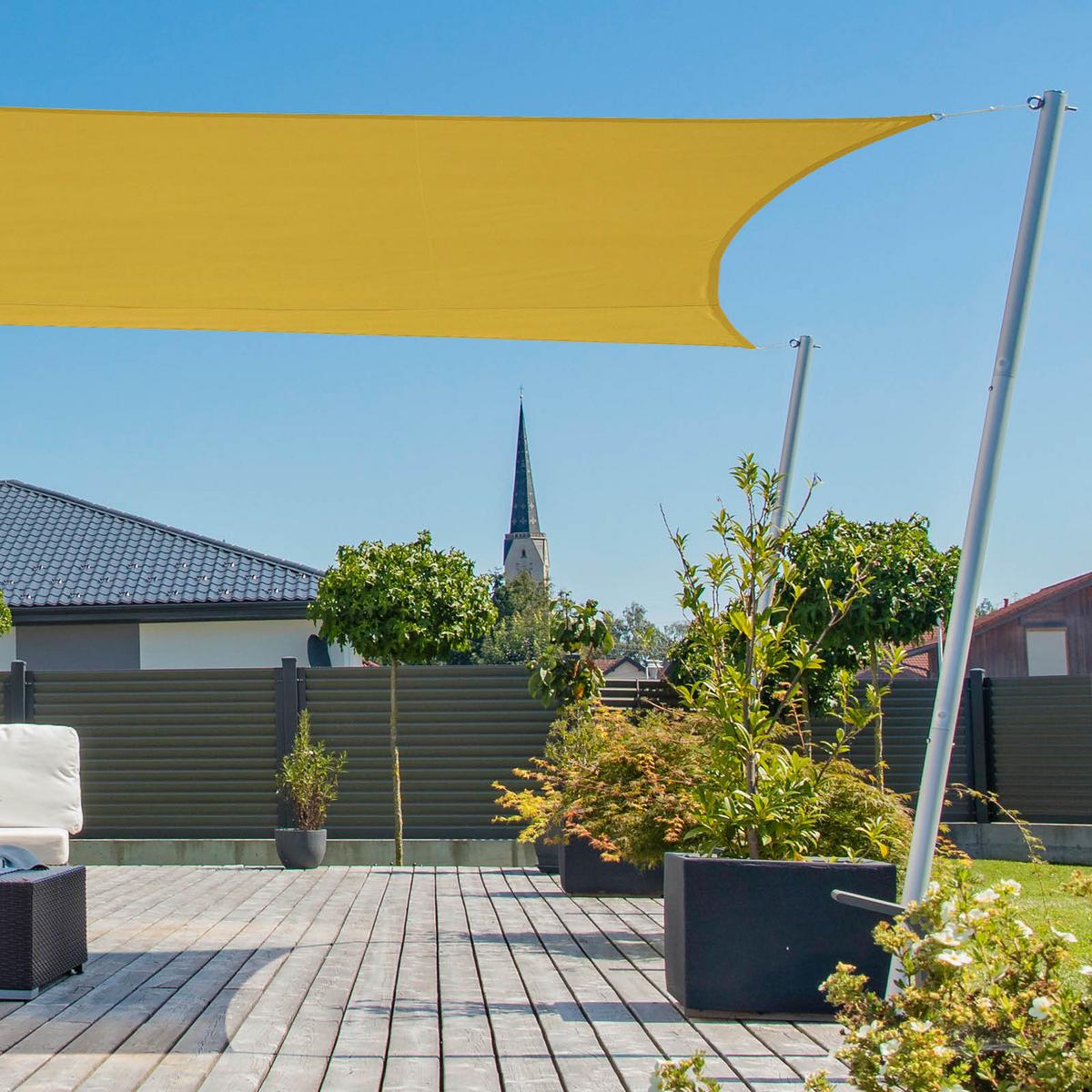 Sonnensegel Rechteck 3x4 M - Gelb, Basics (300/400cm)