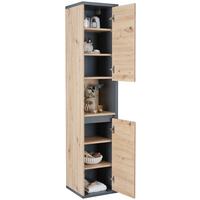 Hochschrank Camillo B: 35 Cm, Melamin Eichefarben - Anthrazit/Eiche Artisan, MODERN, Holzwerkstoff (35/170/35cm)