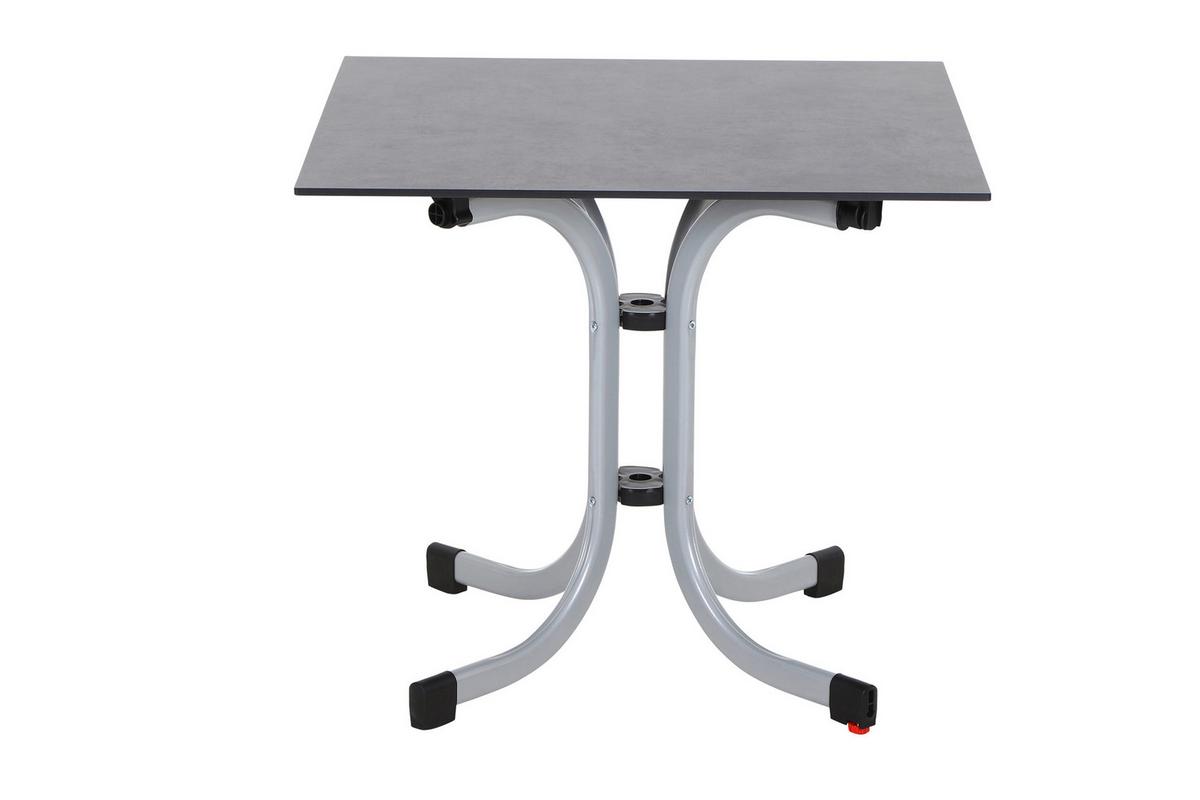 Gartentisch Klappbar Holz/metall/kunststoff L 80 Cm - Anthrazit/Silberfarben, KONVENTIONELL, Holz/Kunststoff (80/80/71cm) - Siena Garden