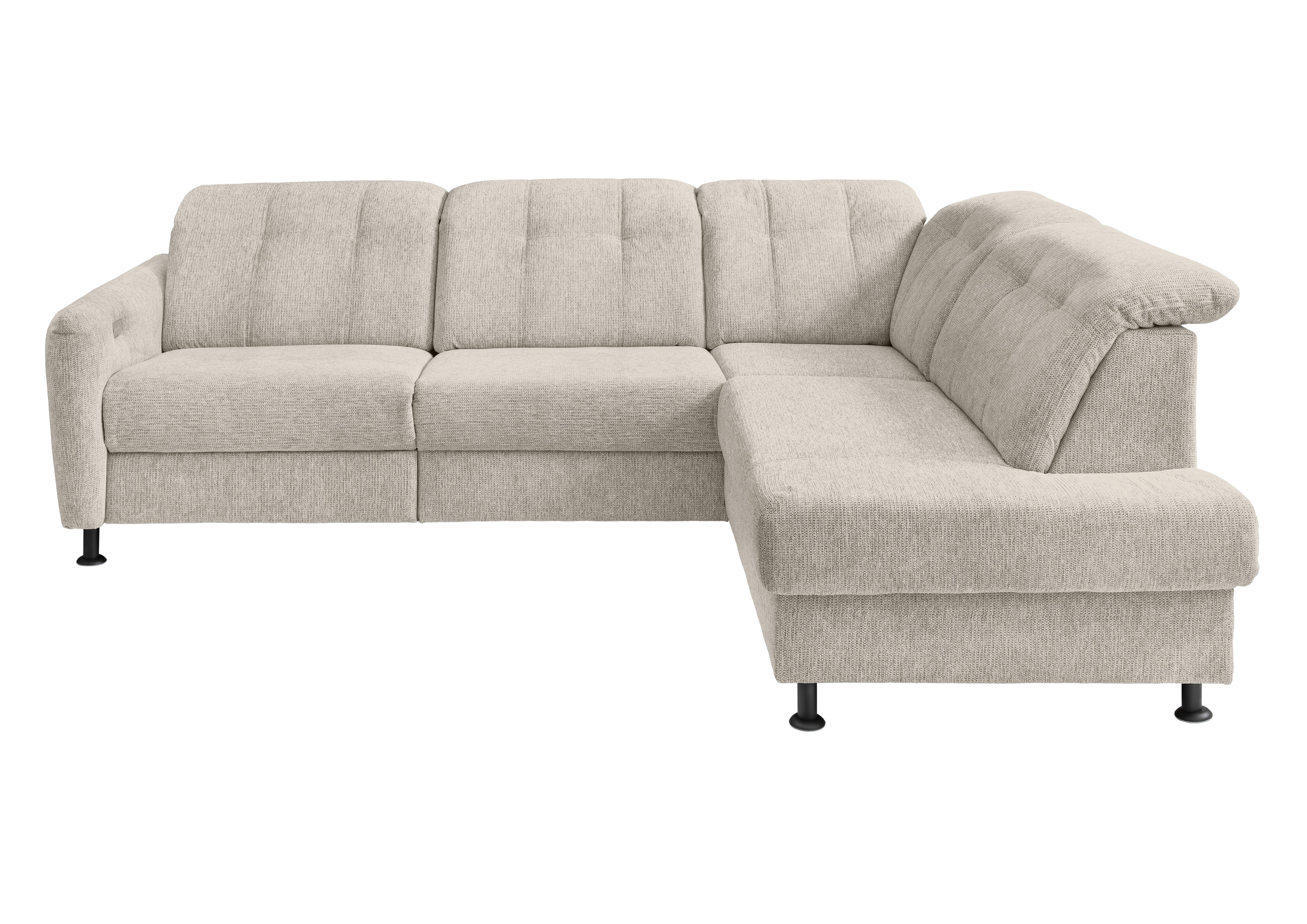 Ecksofa Minori Chenille Beige, S: 270x198 cm - Beige/Schwarz, MODERN, Textil (270/198cm) - Livetastic