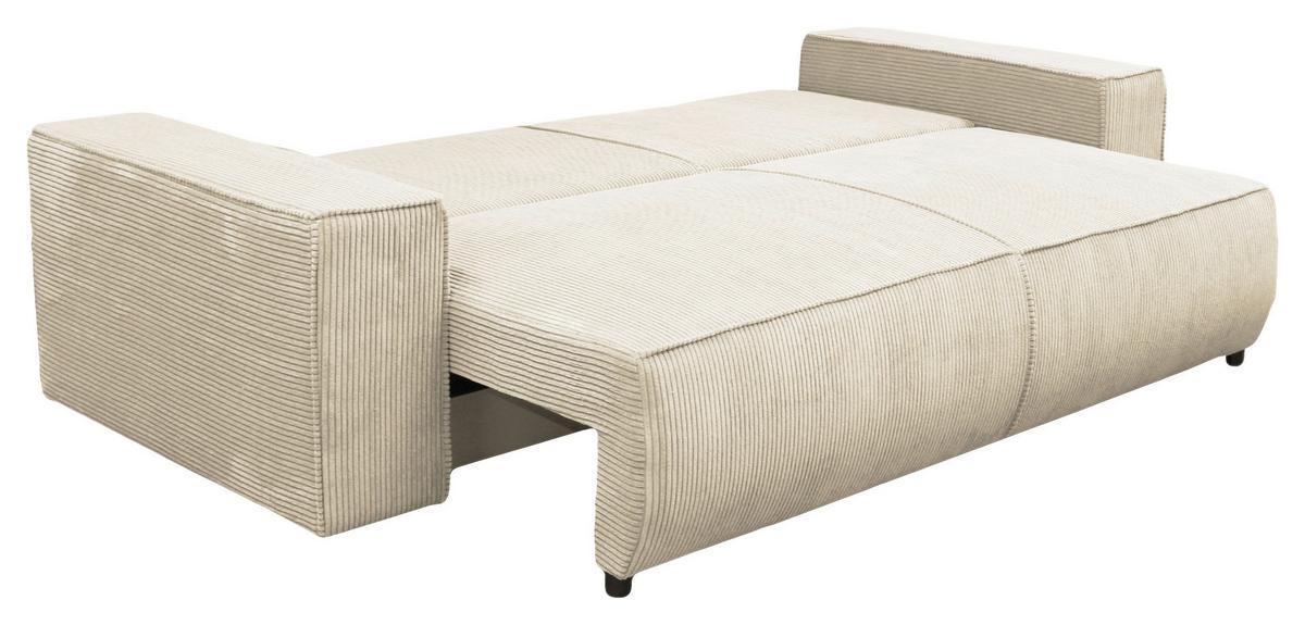 Schlafsofa Loft Beige B: 255cm - Beige/Schwarz, Design, Textil (255/90/97cm) - MID.YOU