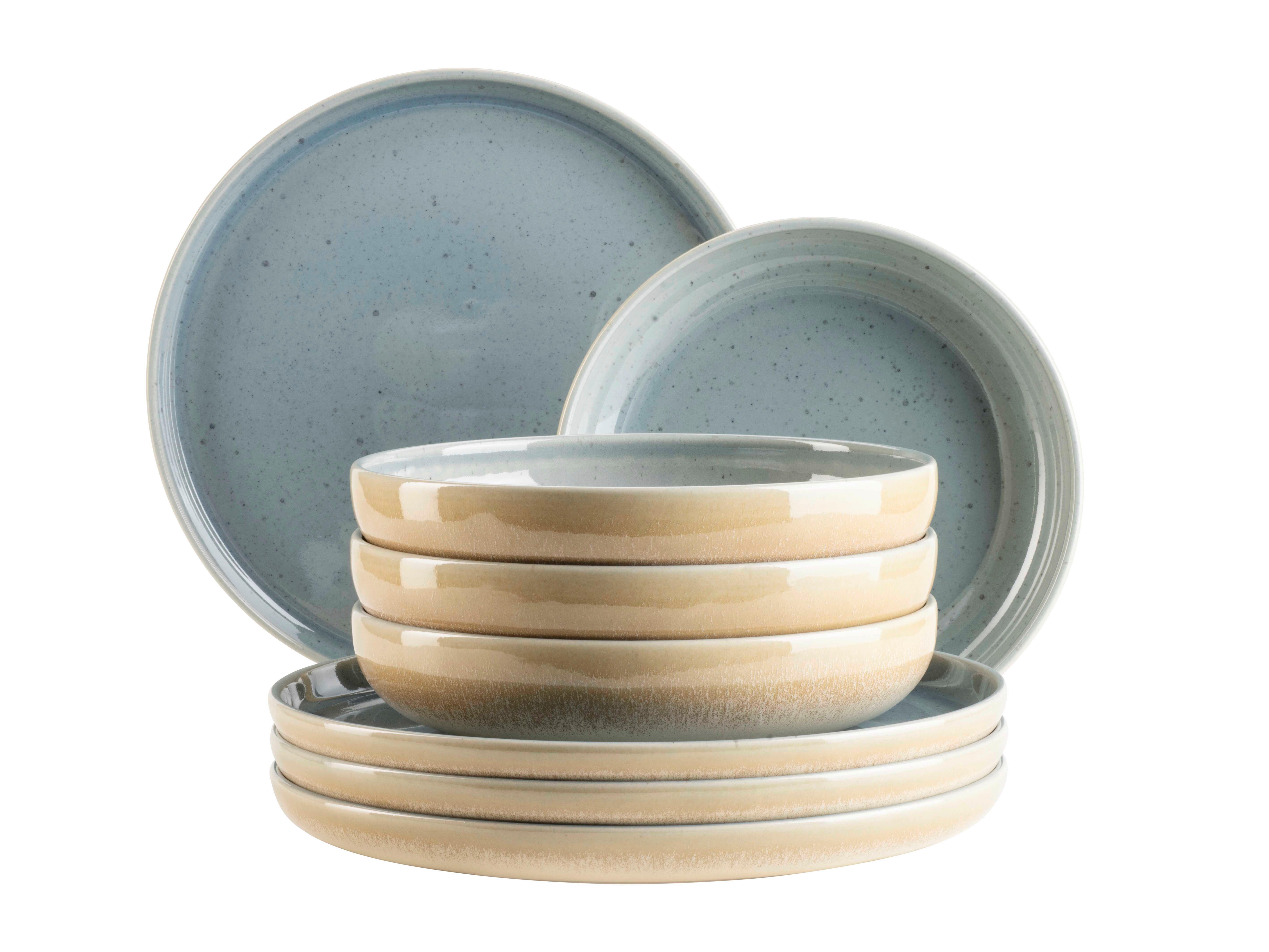 Tafelservice Candy Pastellblau 8-teilig - Pastellblau, Basics, Keramik - Mäser