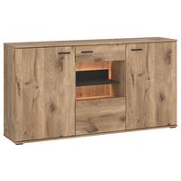 Kommode Pardoo Eichefarben/Anthrazit B: 160cm - Eichefarben/Anthrazit, Trend, Glas/Holzwerkstoff (160/86,9/50cm)