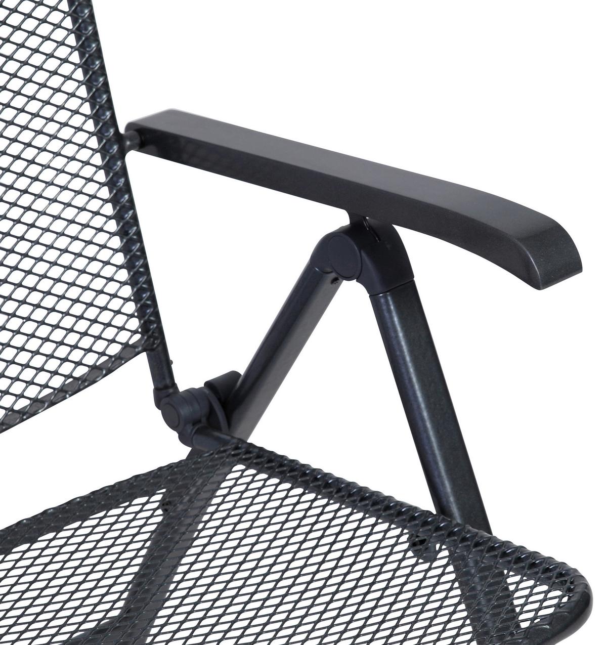 Gartensessel Klappbar Toulouse Metall - Grau, Basics, Metall (58/108/64cm) - Gardenson