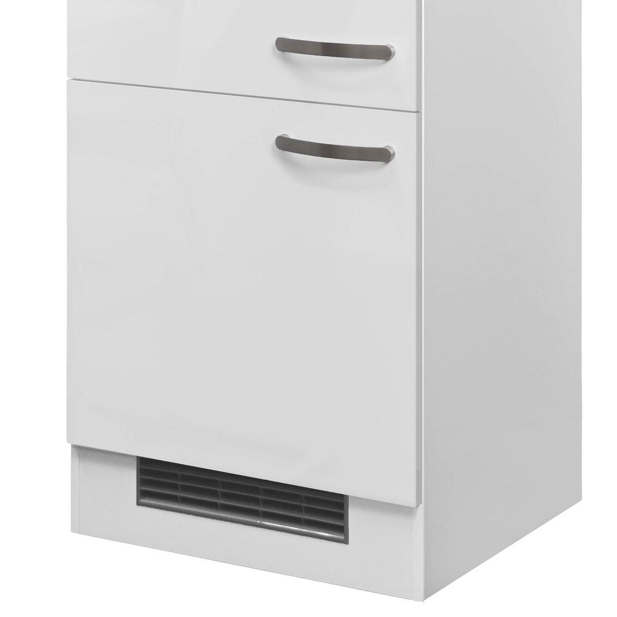 Szekrény Beépíthető Gépekhez Alba - fehér/magasfényű fehér, Modern, faalapú anyag (60/200/57cm)
