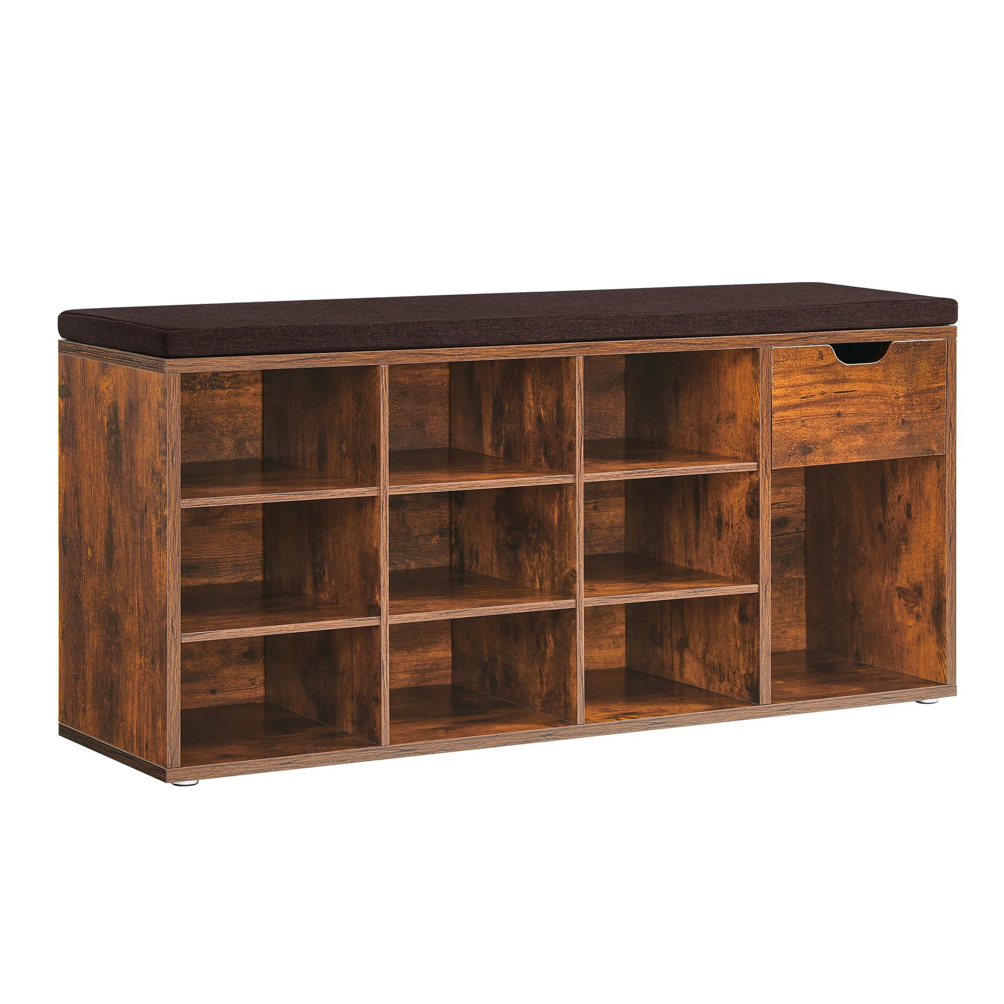 Schuhbank Dunkelbraun B: 104 Cm - Dunkelbraun, Trend, Holzwerkstoff (104/48/30cm) - MID.YOU