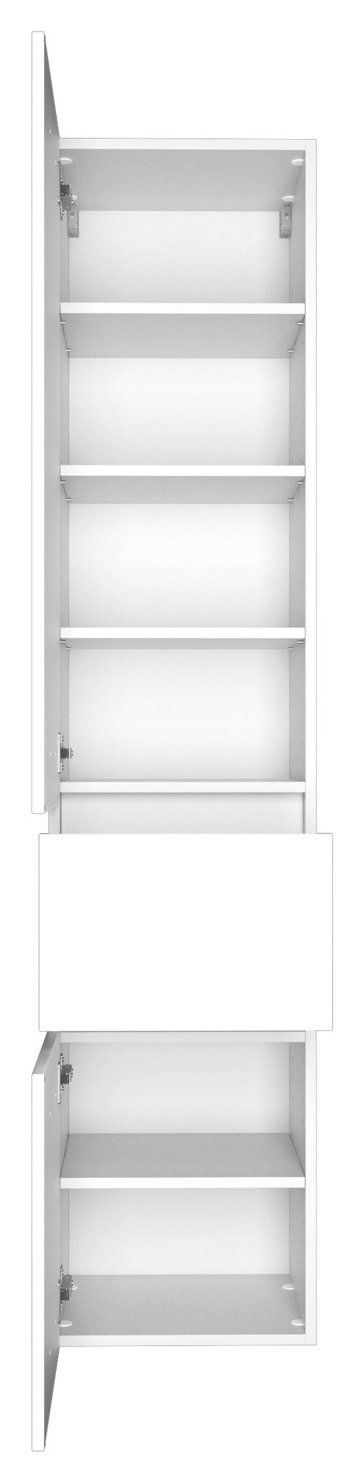 Hochschrank Mit Türdämpfung Pienza 40cm Weiß Dekor - Silberfarben/Weiß, Basics, Holzwerkstoff (40/185/35cm) - Held