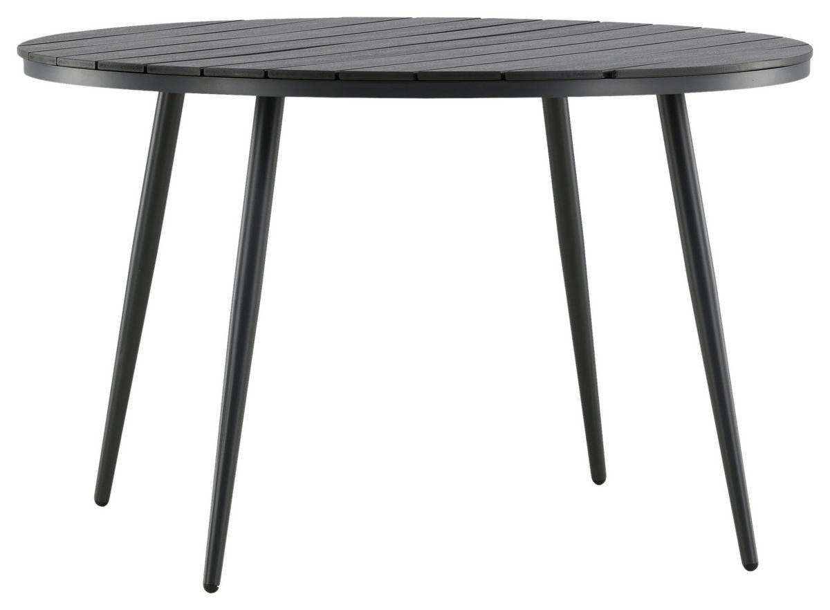 Gartentisch Break Aluminium D: 120cm - Schwarz, KONVENTIONELL, Kunststoff/Metall (120/74cm) - Gardenson