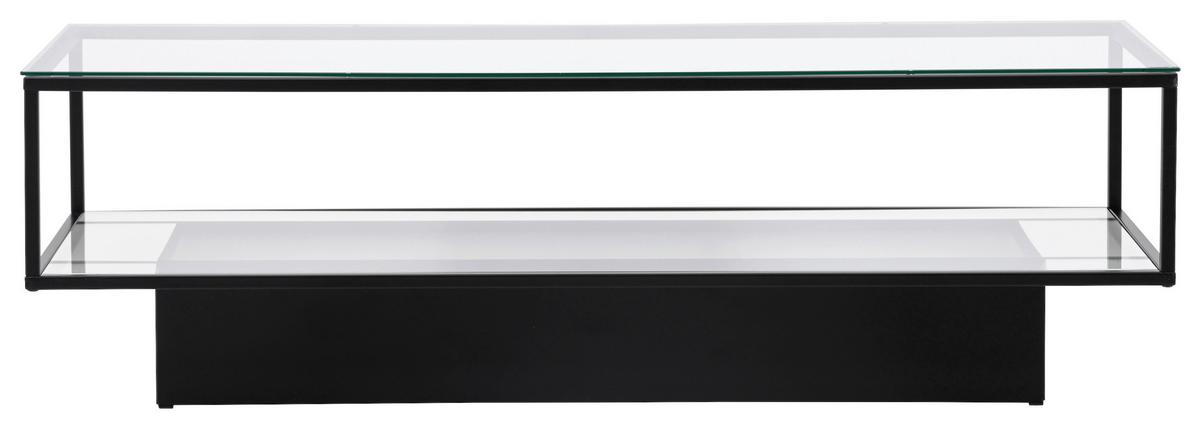 Couchtisch Maglehem - Schwarz, Design, Glas/Metall (130/60/37,5cm) - Livetastic