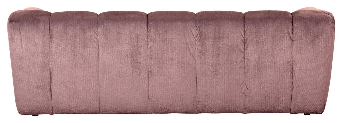 Bigsofa Sabea B: 220 cm Rosa Plüsch - Schwarz/Rosa, KONVENTIONELL, Textil (220/67/106cm) - MID.YOU