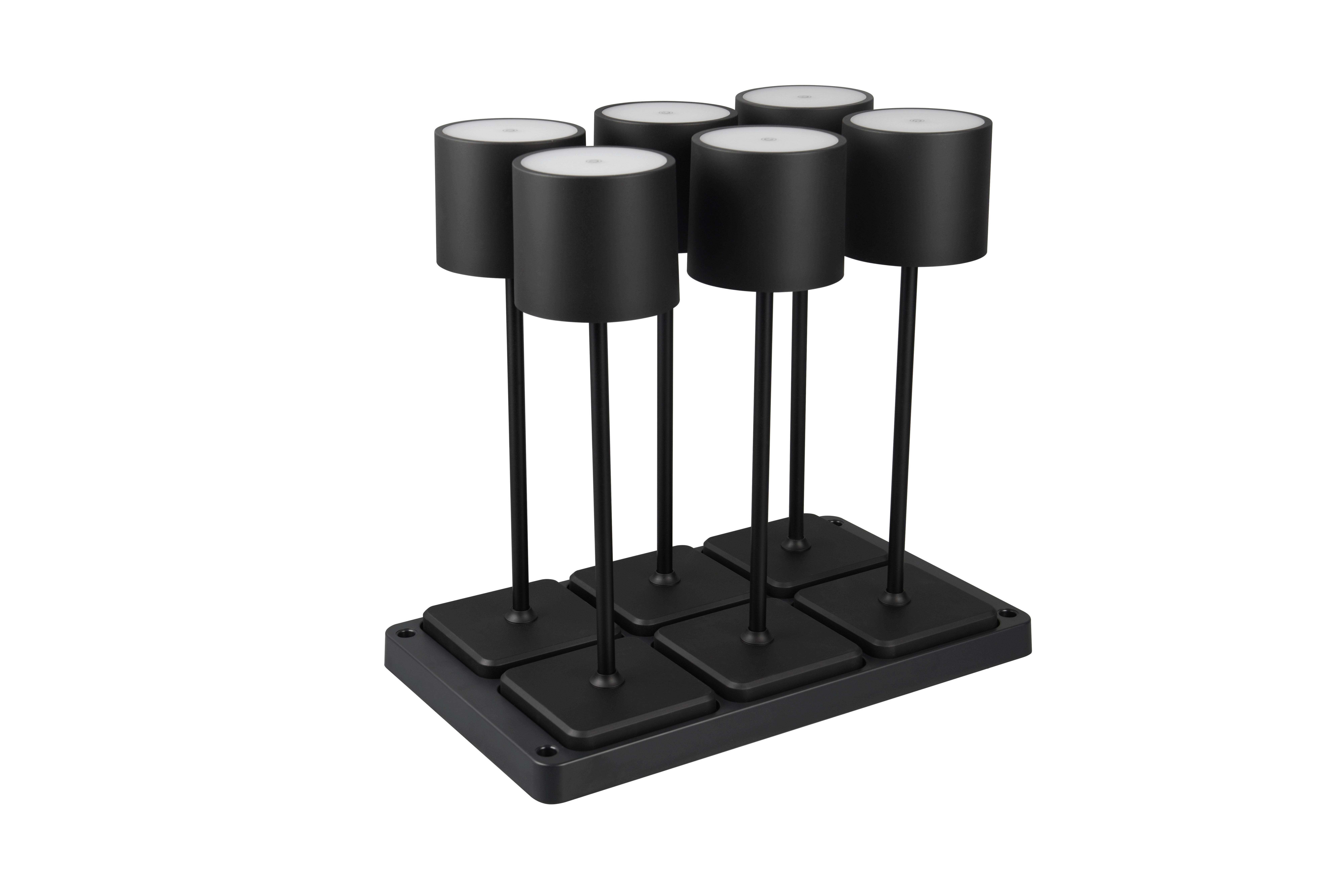 Akku-tischleuchte R54096632 Fernandez, 6er Set - Schwarz, KONVENTIONELL, Kunststoff (42,6/40/26cm)