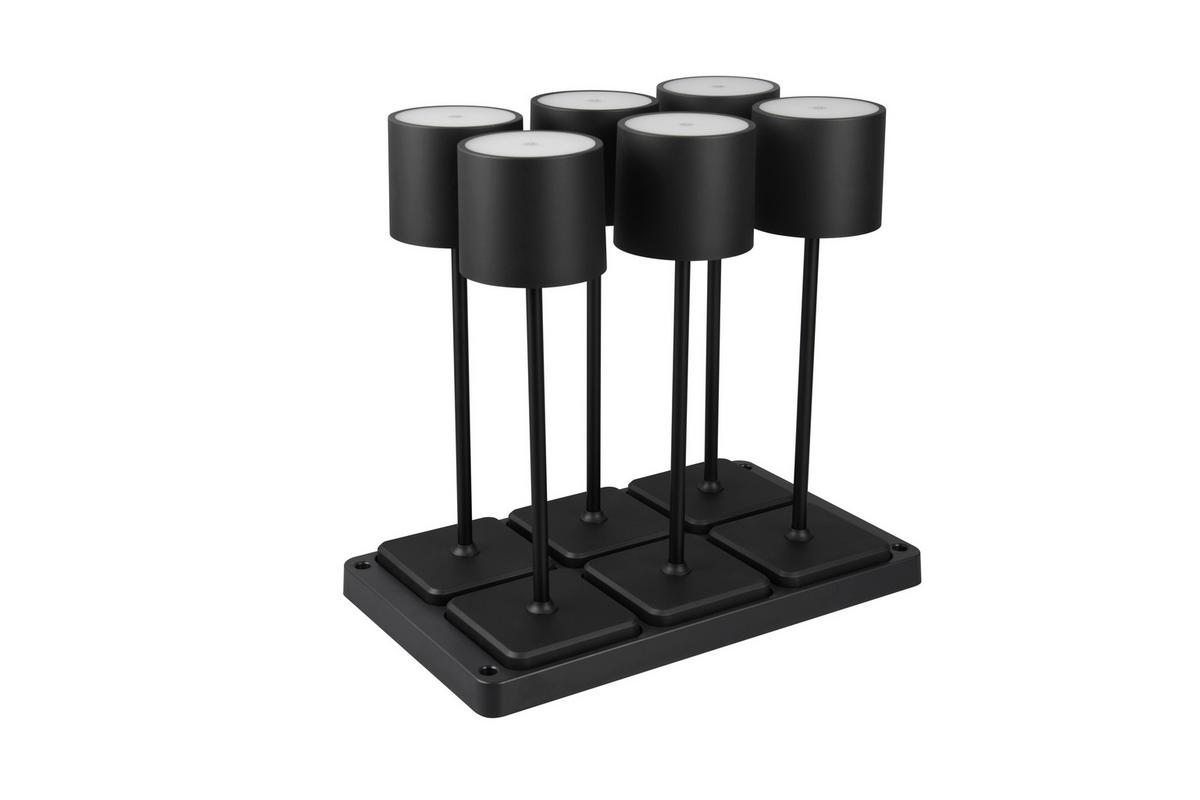 Akku-tischleuchte R54096632 Fernandez, 6er Set - Schwarz, KONVENTIONELL, Kunststoff (42,6/40/26cm)