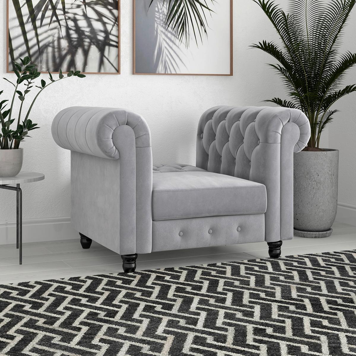 Sessel Firenze Hellgrau, Relaxfunktion - Hellgrau/Schwarz, Basics, Textil (111/83/87cm) - Livetastic
