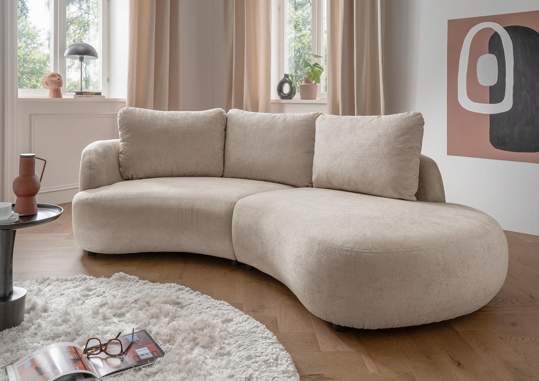 Ecksofa Doppo, Taupe S: 139x250 cm - Taupe/Schwarz, MODERN, Textil (139/250cm) - Livetastic