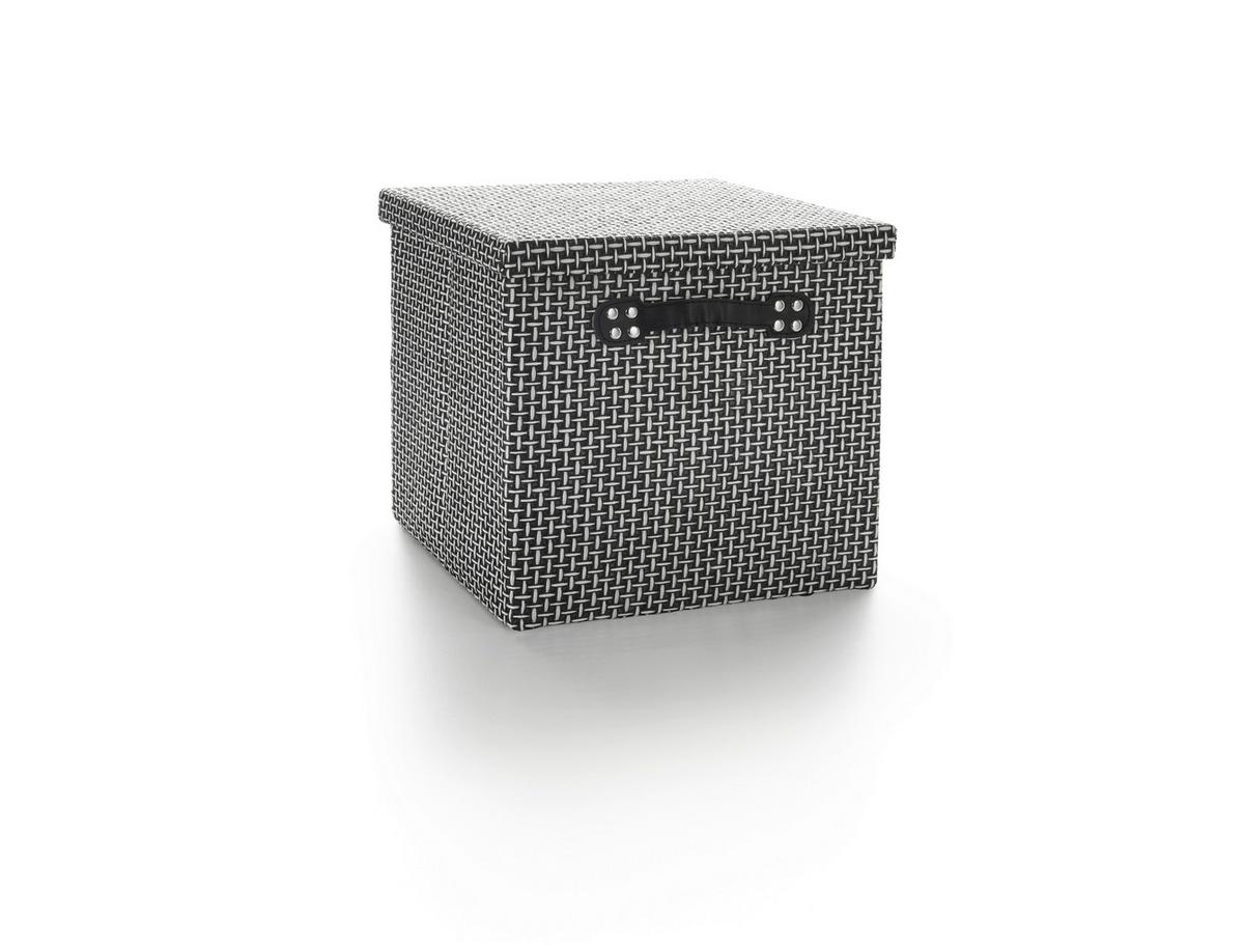 BOX S VEKOM FOLDABLE - čierna/biela, kartón/textil (29,5/28/30cm) - Mömax