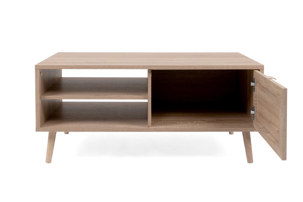 Couchtisch mit Drehtür und Fächer Bali, Eichefarben - Sonoma Eiche, Natur, Holz/Holzwerkstoff (100/60/46cm) - MID.YOU