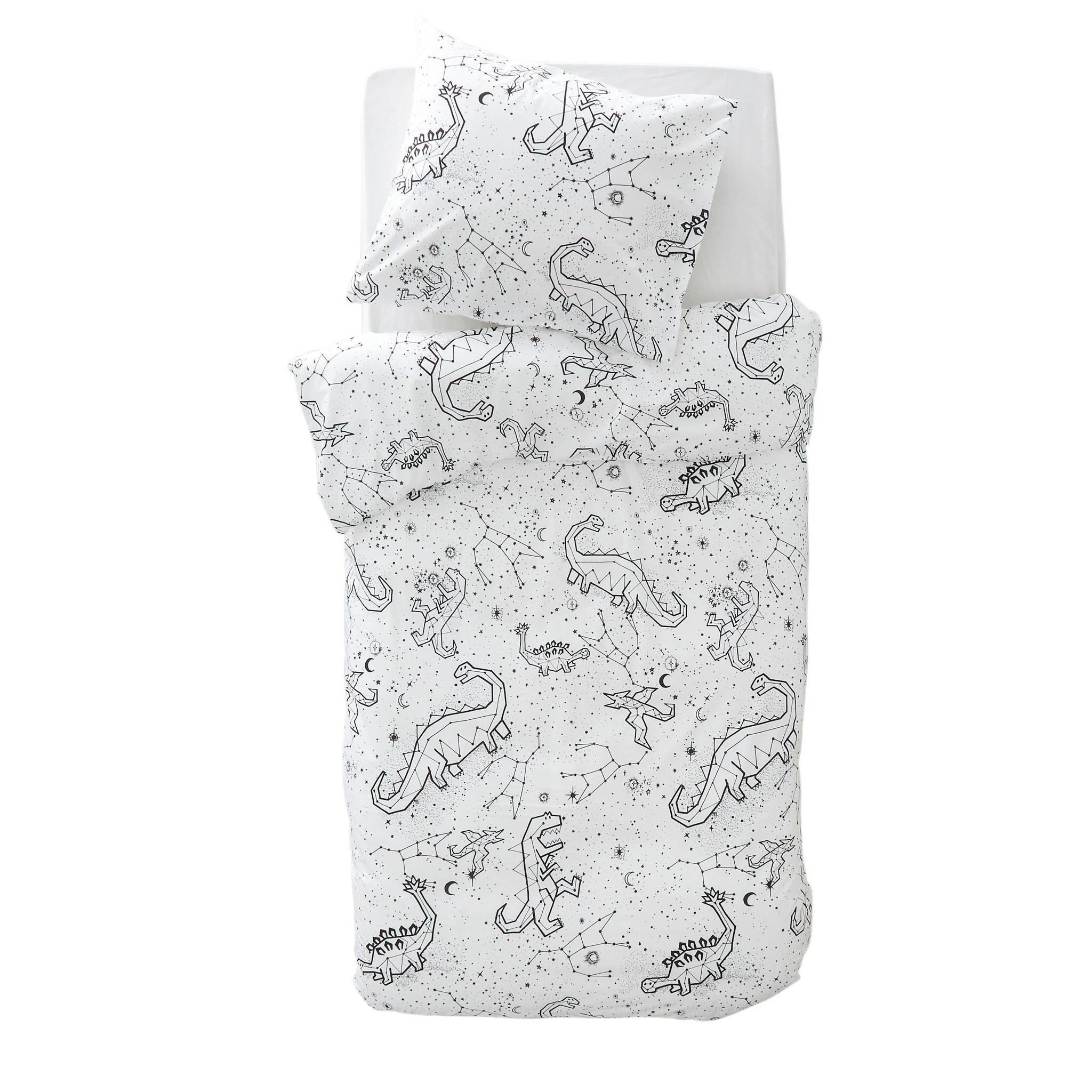 Povlečení Dino, 140/200cm - bílá/černá, textil (140/200cm) - Modern Living