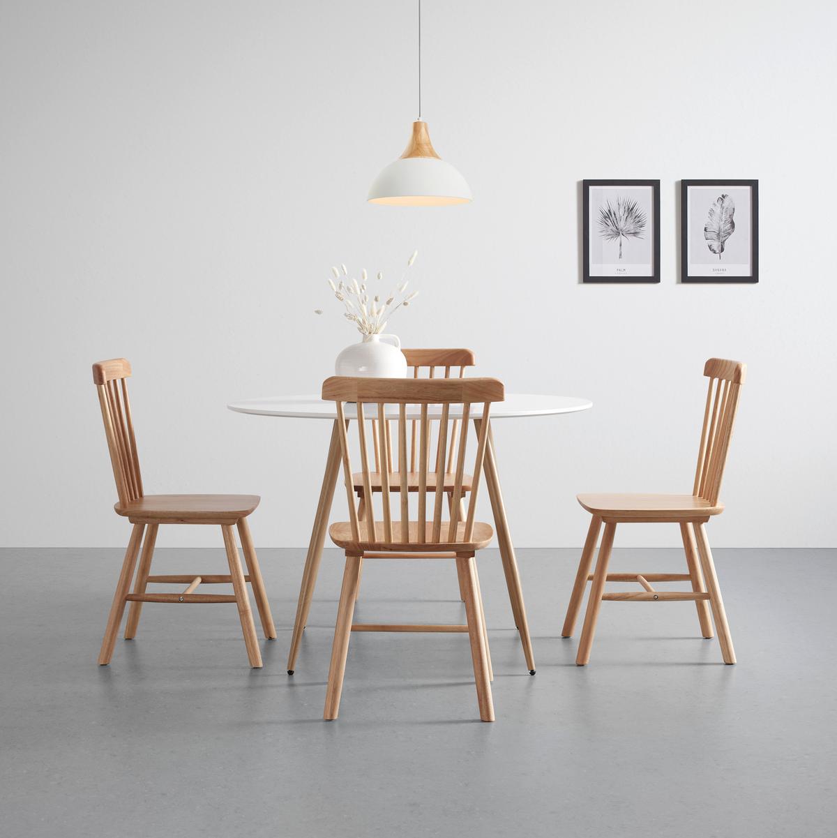 Jídelní stůl John 110x76 cm - bílá/barvy dubu, Moderní, kov/dřevo (110/110/76cm) - Bessagi Home