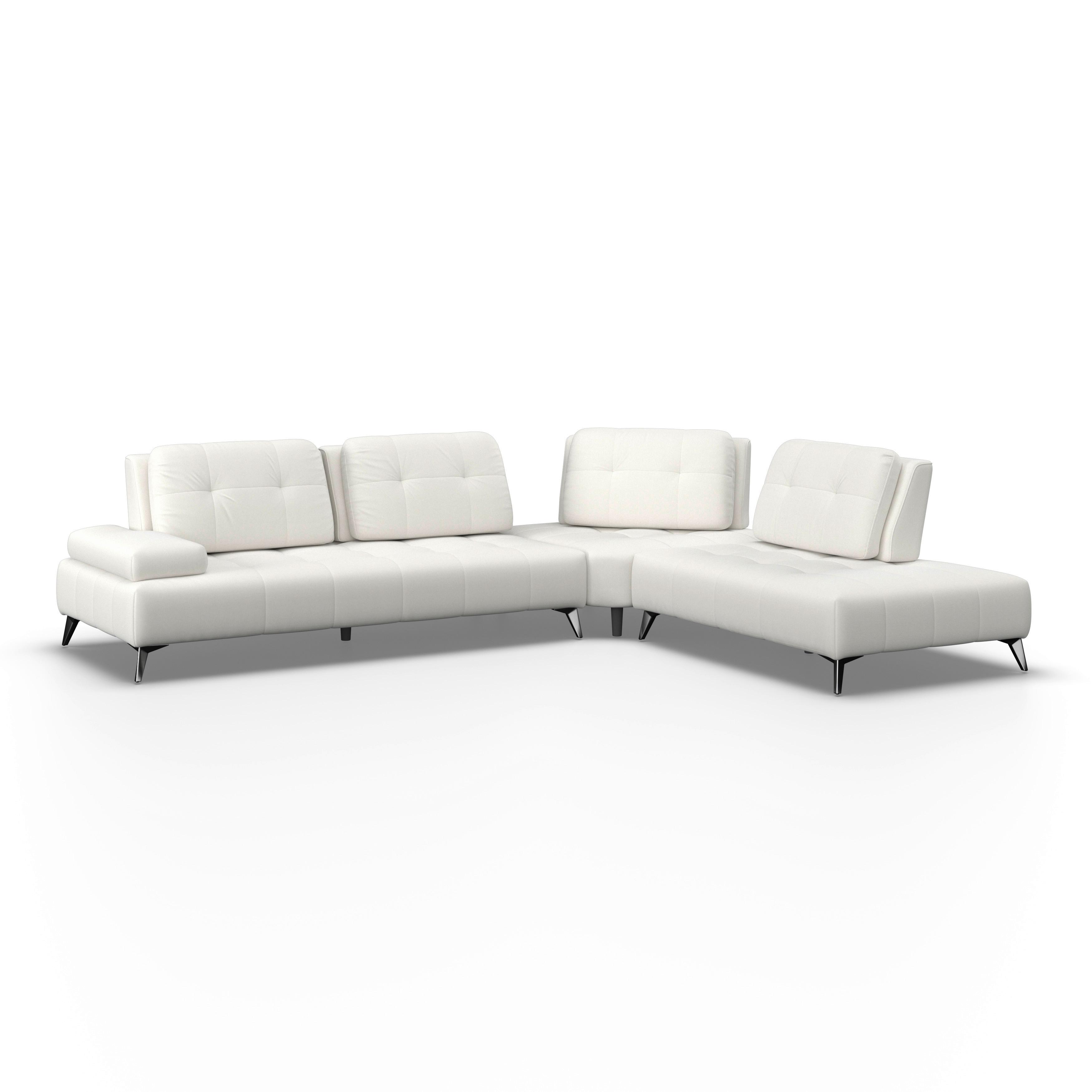 Sedací souprava ESTELLA krémová barva - krémová/tmavě šedá, Moderní, kov/dřevo (326/85/270cm) - Bessagi Home