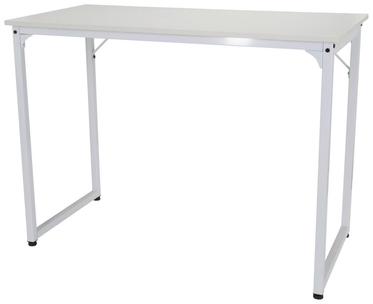Schreibtisch Workspace I Weiß - Weiß, Basics, Holzwerkstoff/Metall (120/50/74cm) - MID.YOU