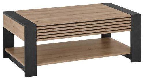 Couchtisch + Lade Felipe Eiche Artisan Dekor - Schwarz/Eiche Artisan, Design, Holzwerkstoff (108/42/60cm) - Livetastic