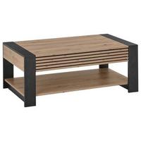 Couchtisch + Lade Felipe Eiche Artisan Dekor - Schwarz/Eiche Artisan, Design, Holzwerkstoff (108/42/60cm) - Livetastic