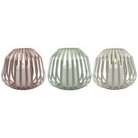 Svietnik s LED sviečkou SILVIE - hnedá/pink, Modern, kov/plast (20/17cm) - Mömax