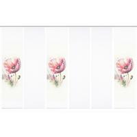 Flächenvorhang Meliora 6er Set - Salbeigrün/Rosa, Natur, Textil (60/245cm)