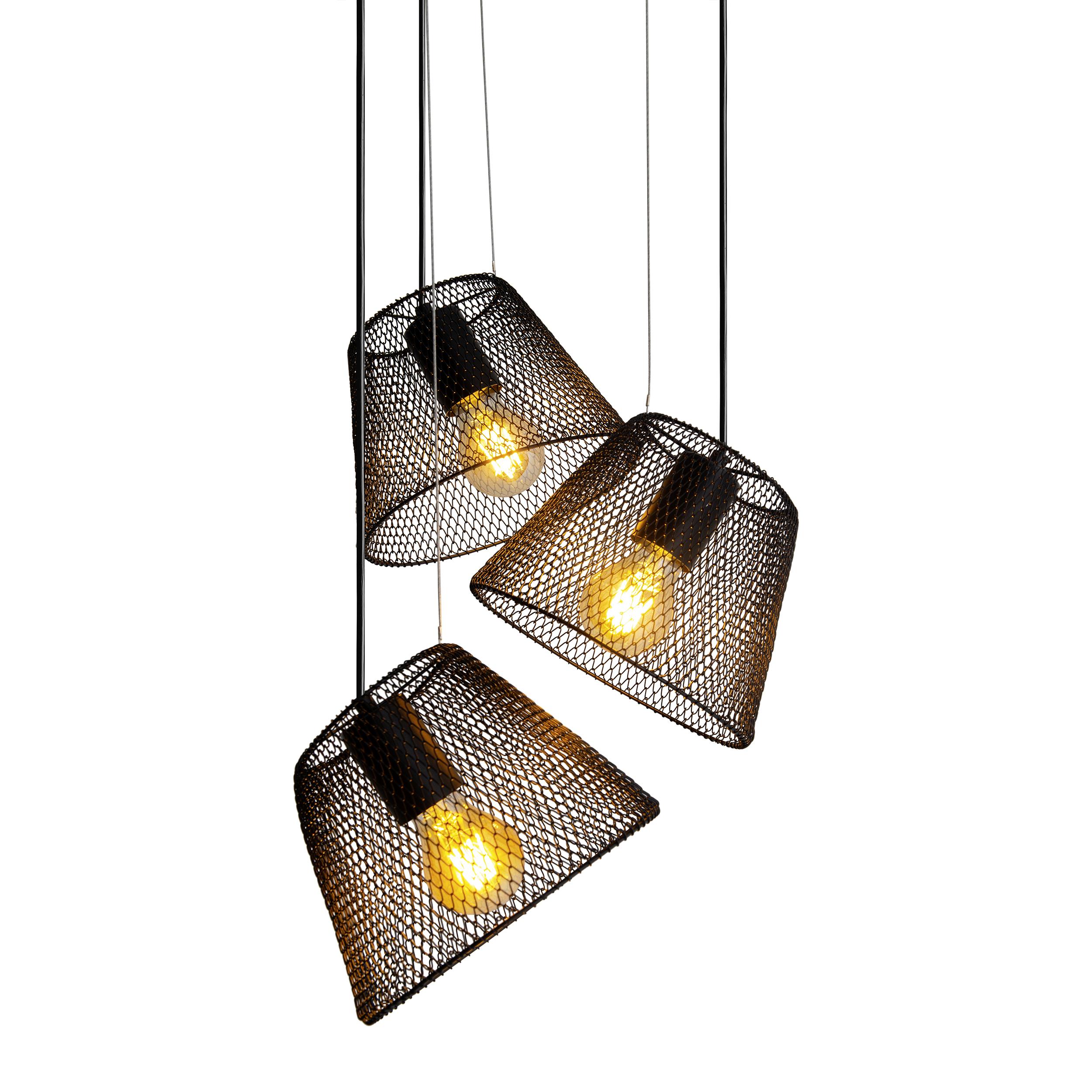 Hängeleuchte Korie H: 120 cm 3-Flammig, Schwarz