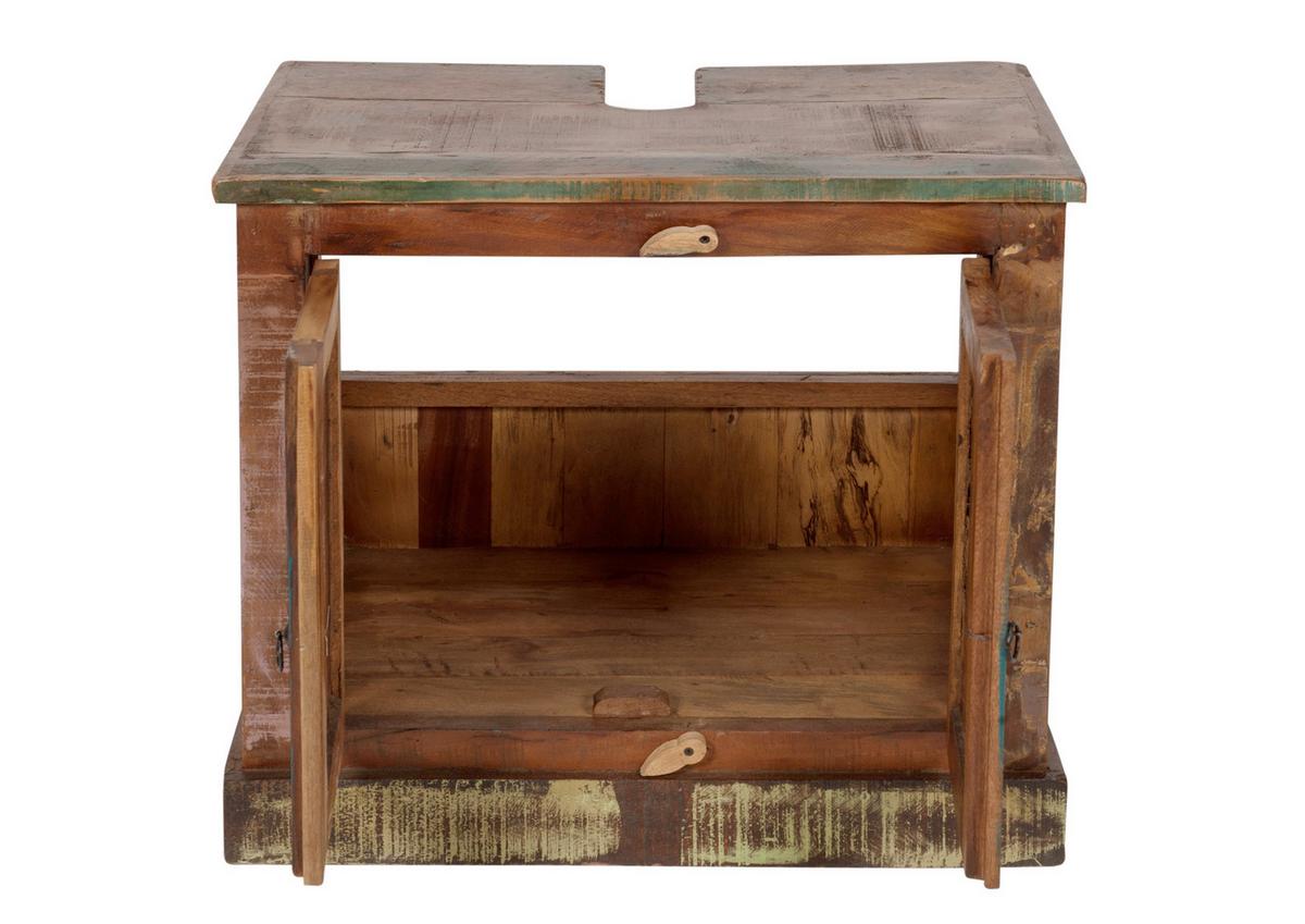 BADEZIMMER Echtholz massiv 5-teilig - Multicolor, Basics, Holz - Livetastic