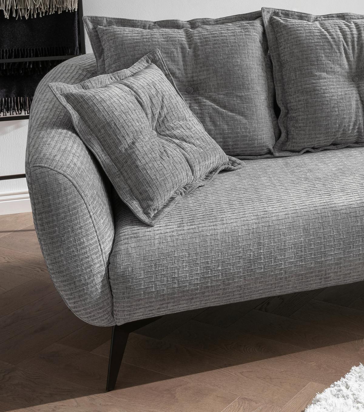 Ecksofa Baggio Grau S: 277x162 cm - Schwarz/Grau, MODERN, Textil (277/162cm) - Livetastic