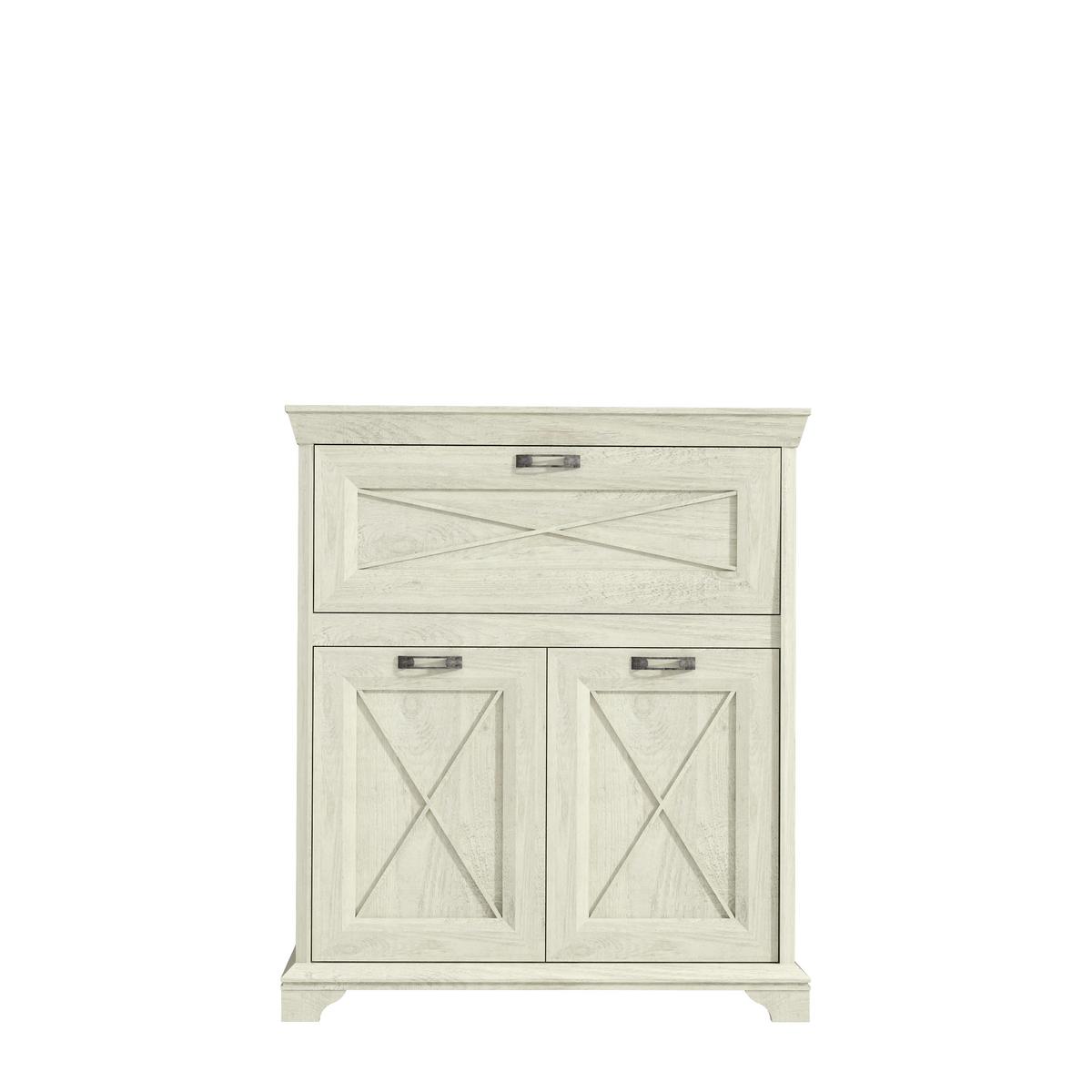 Highboard B: 123 Cm Kashmir Pinienfarben/weiß - Weiß/Pinienfarben, ROMANTIK / LANDHAUS, Holzwerkstoff/Kunststoff (123/143,3/48,2cm) - MID.YOU
