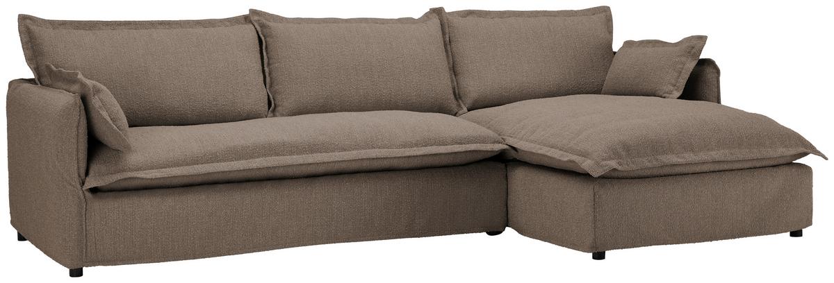 Ecksofa Toscana - Schwarz/Braun, Trend, Textil (295/165cm) - Livetastic