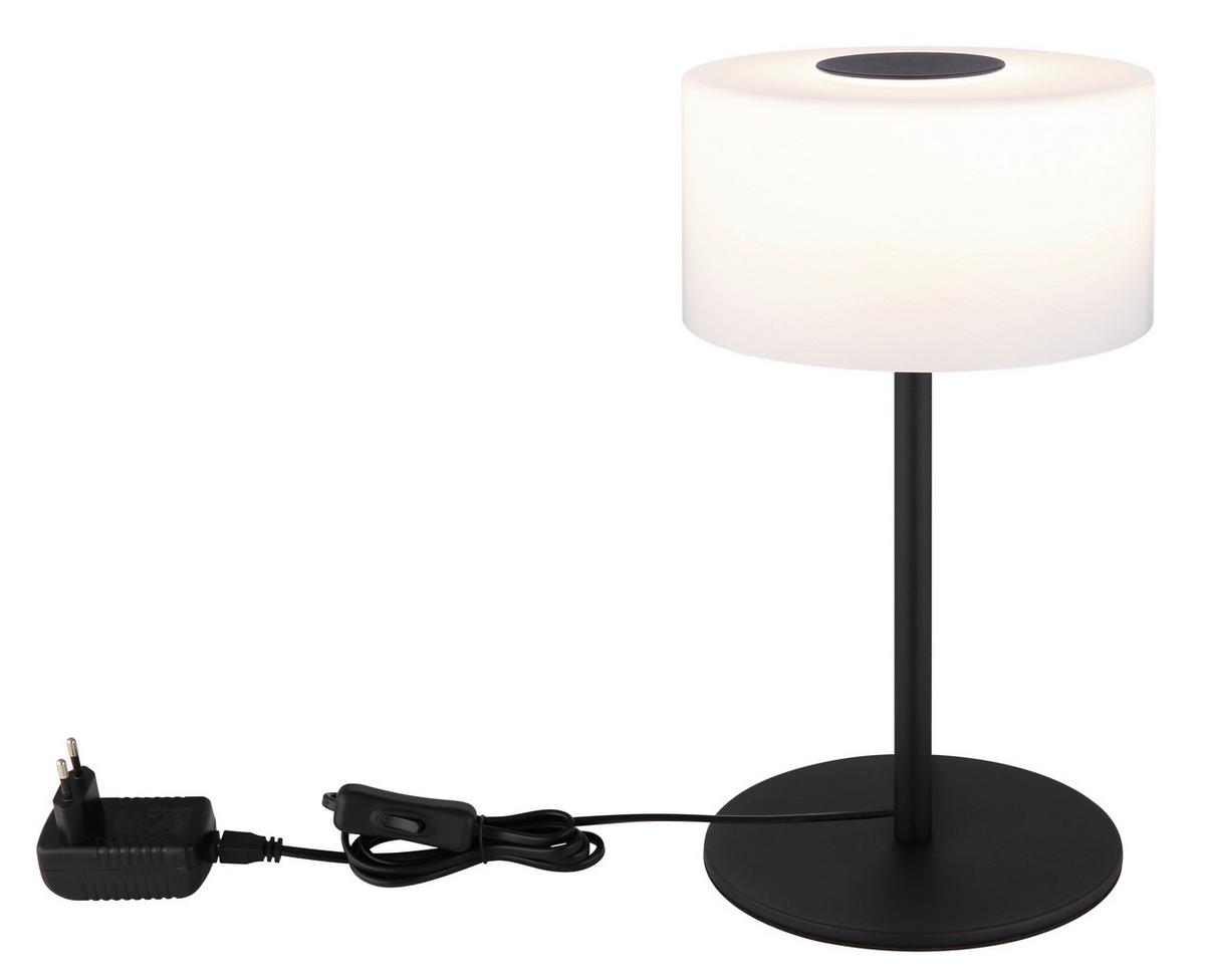 LED-Tischleuchte Trenton Weiß Schwarz D: 20 cm - Schwarz/Weiß, Design, Glas/Kunststoff (20/34,5cm) - Globo