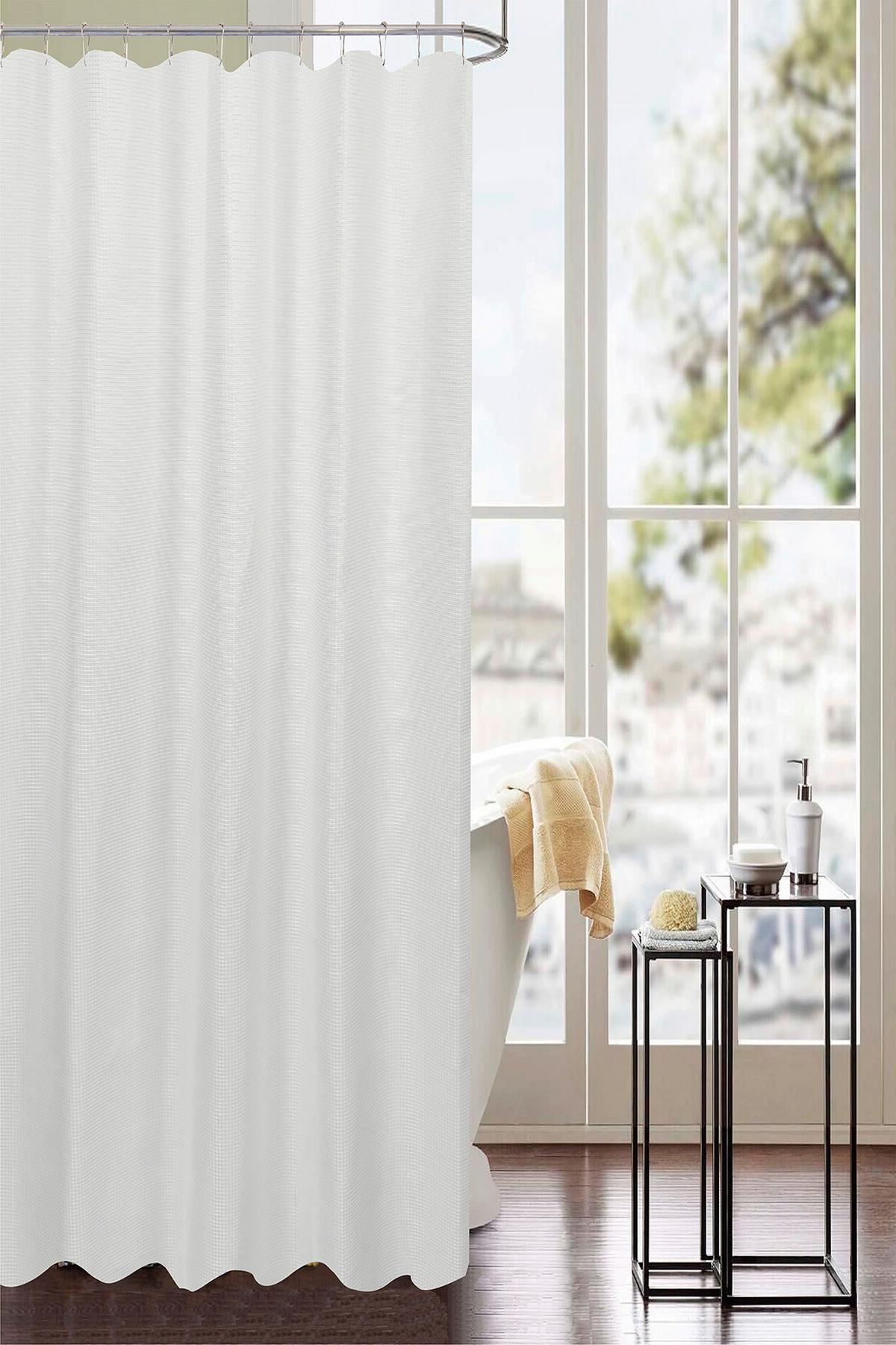 Duschvorhang Kathy - Weiß, MODERN, Textil (180/200cm) - Luca Bessoni