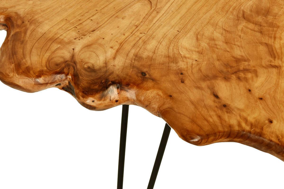 Beistelltisch Woody Hellbraun/schwarz - Hellbraun/Schwarz, Basics, Holz/Metall (50/60/52cm) - Kayoom