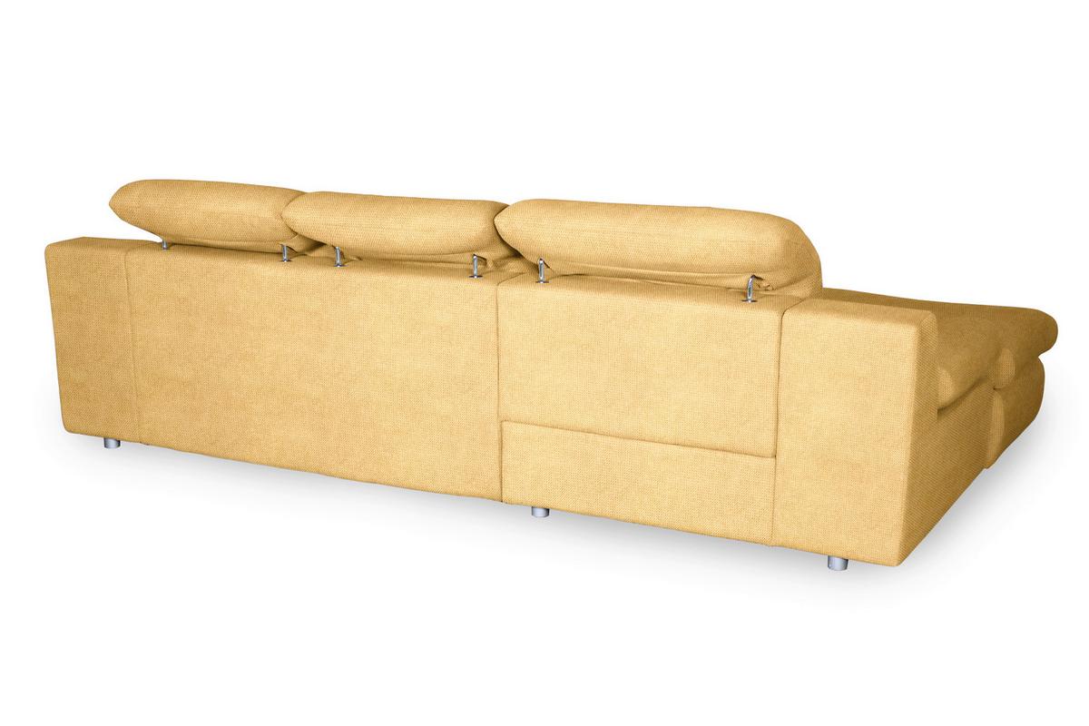 Ecksofa Isona Gelb Chenille - Chromfarben/Gelb, Design, Textil (165/286cm) - Livetastic