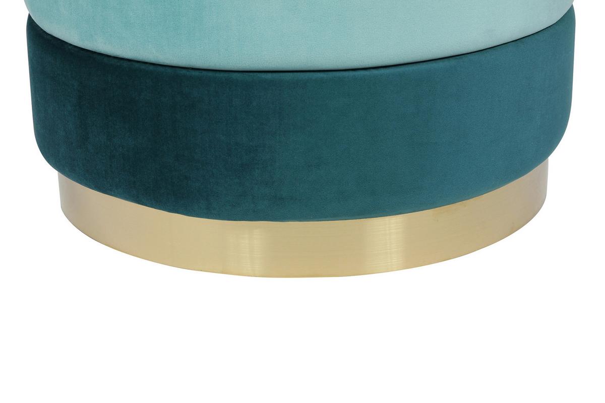 Hocker Elyse 100 Blau D: 50 Cm - Blau/Goldfarben, Design, Textil (50/42cm) - Kayoom