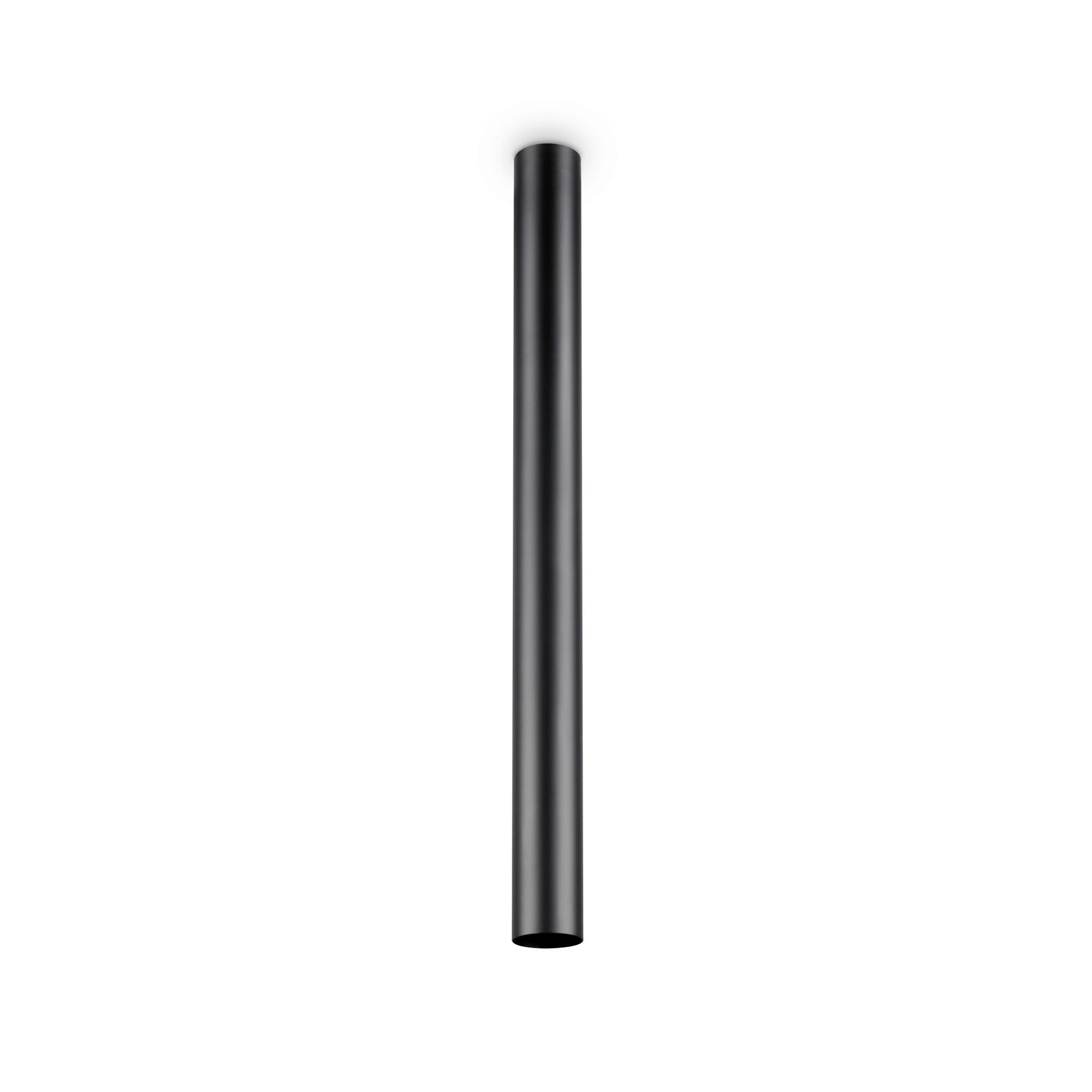 LED-Deckenleuchte Ø 6 cm 1-flammig zylindrisch - Schwarz, KONVENTIONELL, Metall (6/75cm) - Ideal Lux