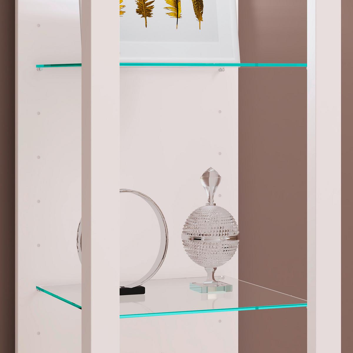 Vitrine Glasol M B: 35 cm Weiß - Schwarz/Weiß, MODERN, Glas/Holzwerkstoff (35/90/35cm) - MID.YOU