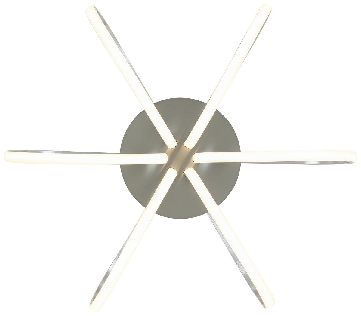 LED-Deckenleuchte Casey - Silberfarben/Nickelfarben, Basics, Kunststoff/Metall (55/22cm) - Luca Bessoni