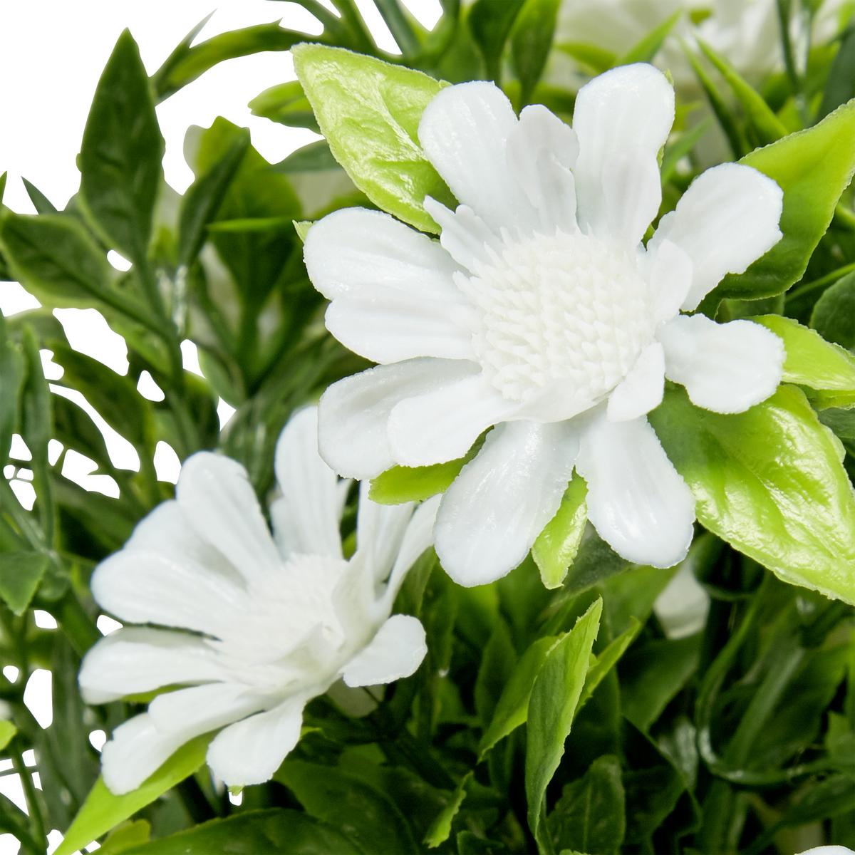 Kunstpflanze Weiß/Grün H: 23 cm Im Topf, Cassandra - Schwarz/Weiß, Basics, Kunststoff (15/23cm) - Luca Bessoni