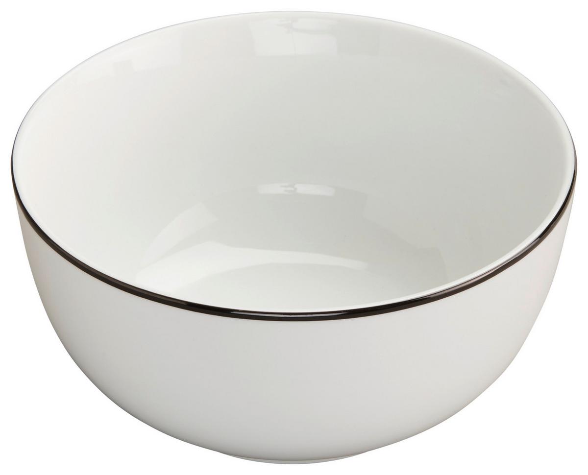 Kombiservice Levi Keramik 6 Personen Geschirr Set Weiß - Schwarz/Weiß, MODERN, Keramik - James Wood