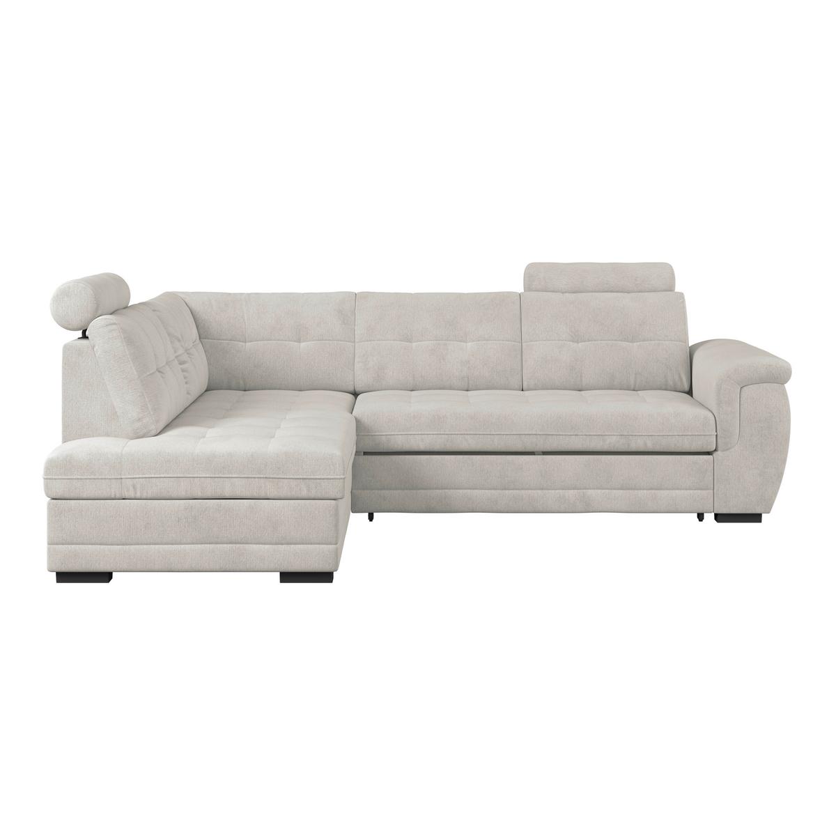 Ecksofa mit Schlaffunktion Falco new Beige 183x251 cm - Beige/Schwarz, KONVENTIONELL, Textil (183/251cm) - Ondega
