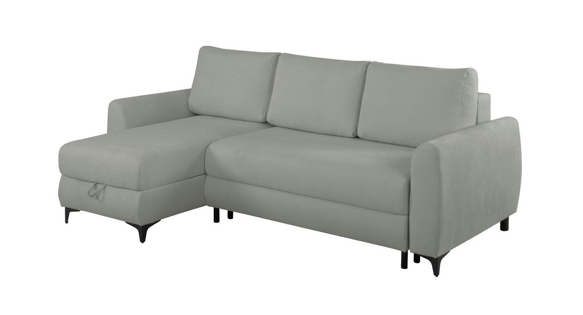 Ecksofa Moli, Dunkelgrau S: 236x148 cm - Dunkelgrau/Schwarz, Design, Textil (236/148cm) - MID.YOU