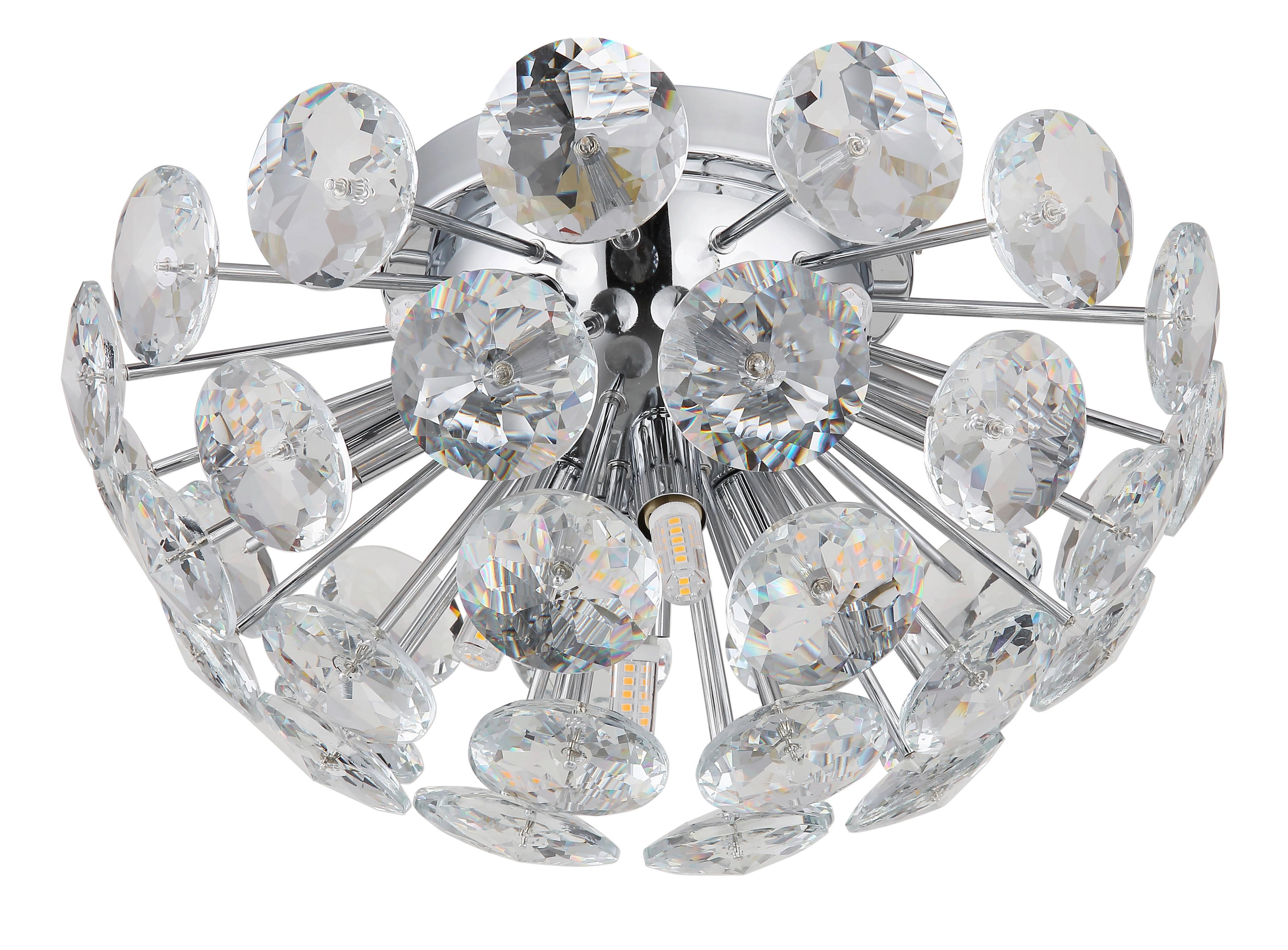 Deckenleuchte Virina Klar Chromfarben D: 39 cm - Klar/Chromfarben, KONVENTIONELL, Glas/Metall (39/22cm) - Globo